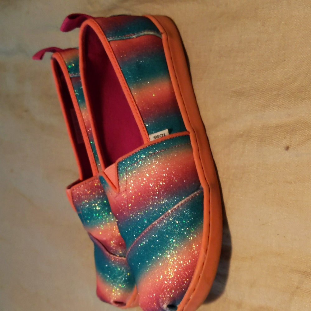 Tom's girls shoes. Rainbow glitter, size 4.5 - Picture 7 of 9